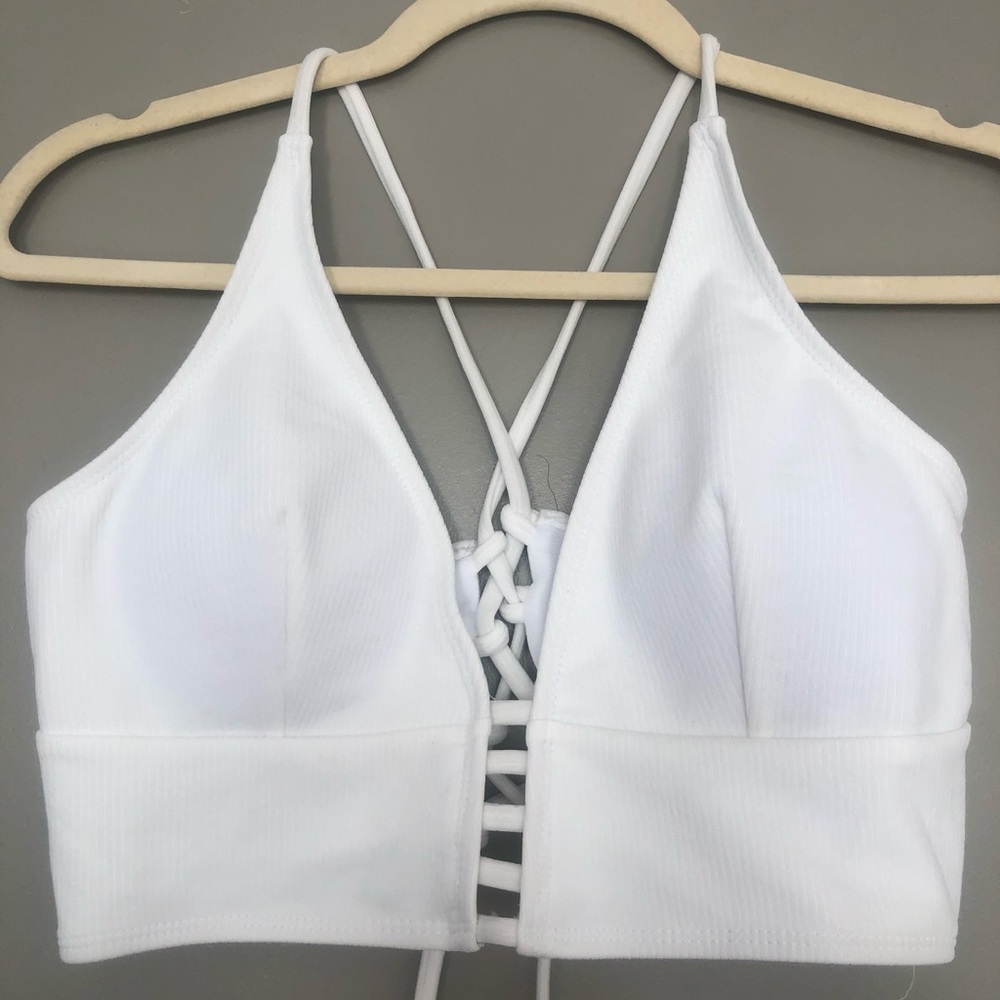 White ladder suit top